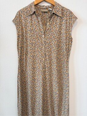 Vintage Liz Claiborne Floral Maxi Dress Cottagecore Prairie Petite 12